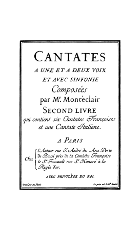 Montéclair, Michel Pignolet de | Pyrame et Thisbé | Cantate à 3 voix (1713)