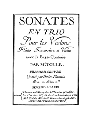 Dollé, Charles - Sonates en trio | Oeuvre I (1737)