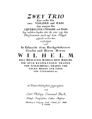 Bach, Carl Philipp Emanuel | Zwey Trio (1751)