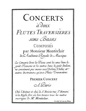 Monteclair - Concerts à deux flutes