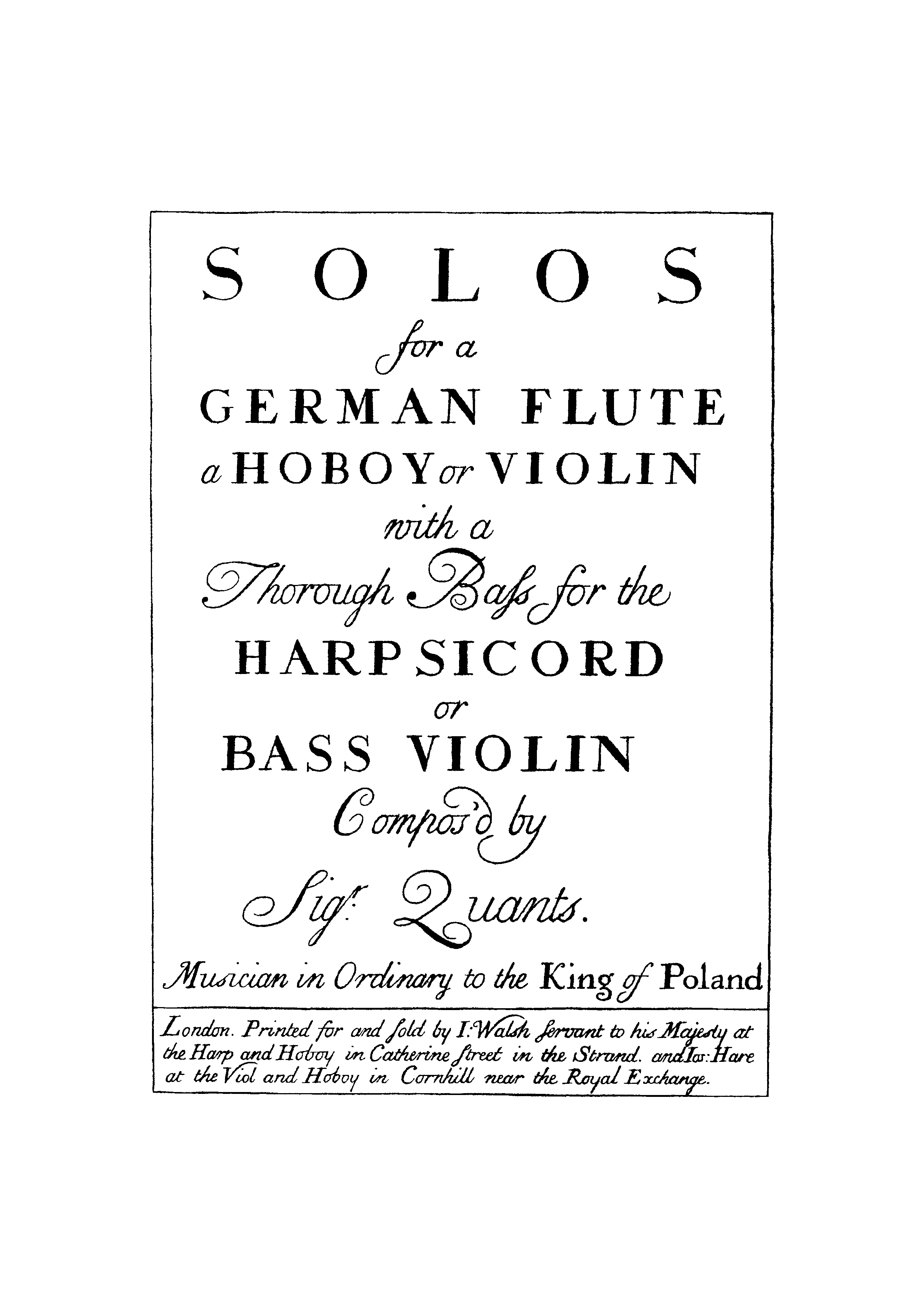 Quantz, Johann Joachim | Solos for a German flute