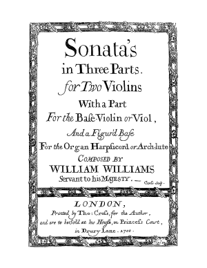 Williams, William | Sonatas in three parts for two violins with a bass-violin or viol (1700)