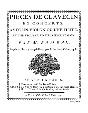 Rameau | Pièces de clavecin en concerts (1741)