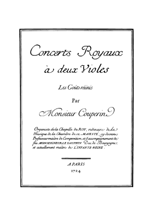 Couperin, François | Concerts royaux à deux violes (1724)