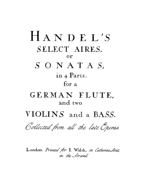 Händel, Georg Friedrich | Select aires or sonatas in 4 parts (1743)