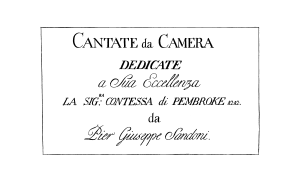 Sandoni, Pier Giuseppe | Cantate da Camera (c1727)