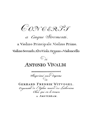 Vivaldi, Antonio | Due concerti a cinque stromenti (c1735)