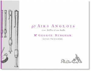 Bingham, George | 40 Airs Anglois pour la flûte | Livre III (1706)