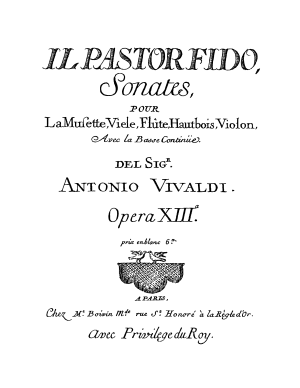 Chédeville, Nicolas | Il Pastor Fido | Opera XIII (1737)