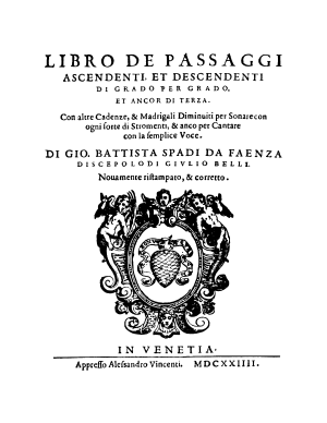 Spadi da Faenza, Giovanni Battista | Libro de passaggi ascendenti et descendenti (1624)