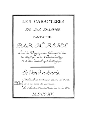 Rebel Jean F ry Les caract res de la dance Fantaisie 1715