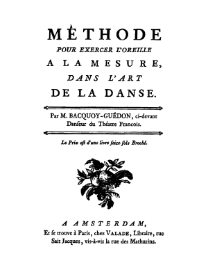 Bacquoy-Guédon, Alexis | Méthode pour exercer l'oreille à la mesure dans l'art de la danse (c1785)