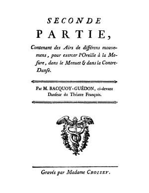 Bacquoy-Guédon, Alexis | Méthode pour exercer l'oreille à la mesure dans l'art de la danse (c1785)